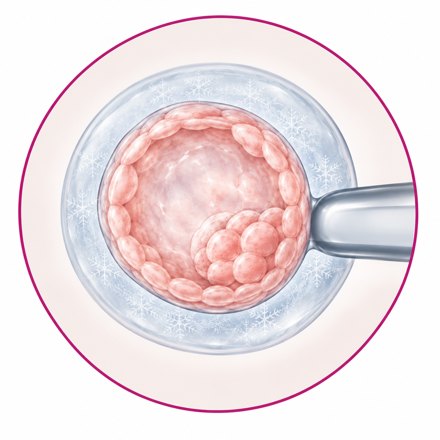 Frozen embryo transfer: vitrified blastocyst illustration