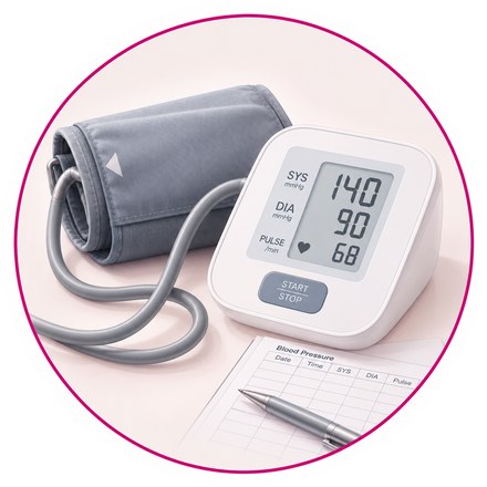 Blood pressure monitoring in pregnancy illustration